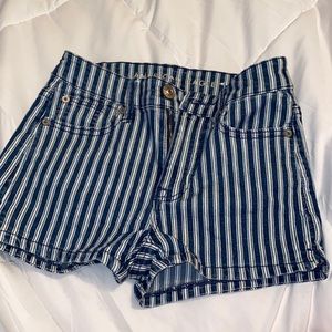 Navy and white striped American eagle women's shorts size 0